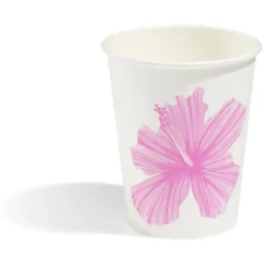 Gobelet en carton motif fleur hibiscus x10-Gifi Sale