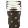 Gobelet en carton noir design pois dorés x10-Gifi Sale