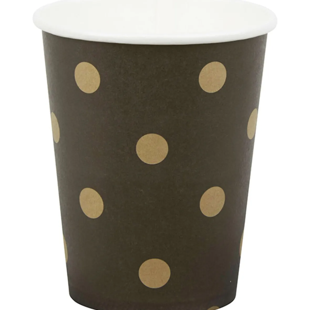 Gobelet en carton noir design pois dorés x10-Gifi Sale