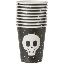 Gobelet en carton tête de squelette Halloween x10-Gifi Best