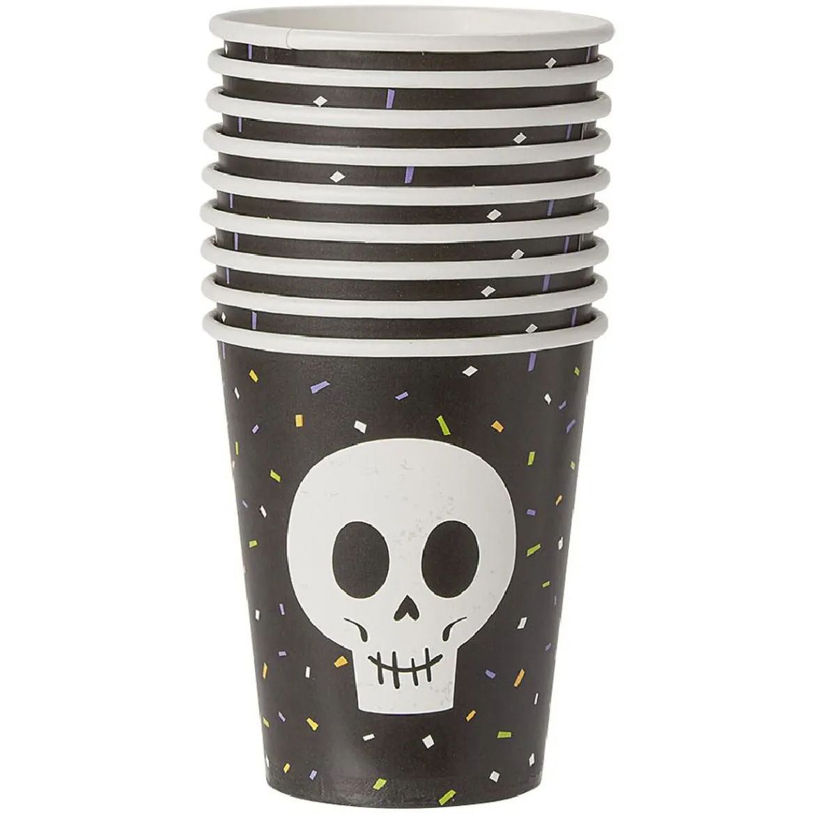 Gobelet en carton tête de squelette Halloween x10-Gifi Best