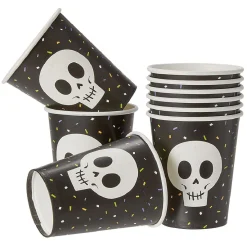 Gobelet en carton tête de squelette Halloween x10-Gifi Best