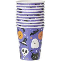 Gobelet en carton violet motif Halloween x10-Gifi Best