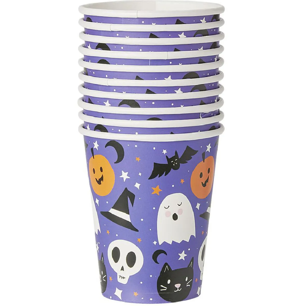 Gobelet en carton violet motif Halloween x10-Gifi Best