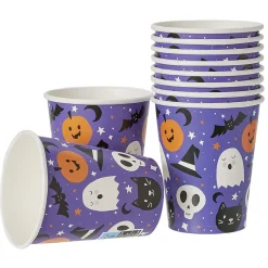 Gobelet en carton violet motif Halloween x10-Gifi Best
