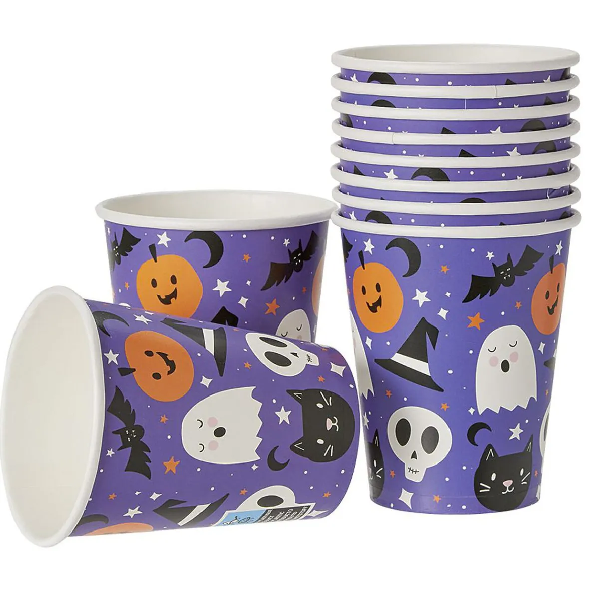 Gobelet en carton violet motif Halloween x10-Gifi Best