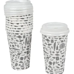 Gobelet jetable avec couvercle x10-Gifi Online