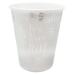 Gobelet jetable design feuilles grises x10-Gifi