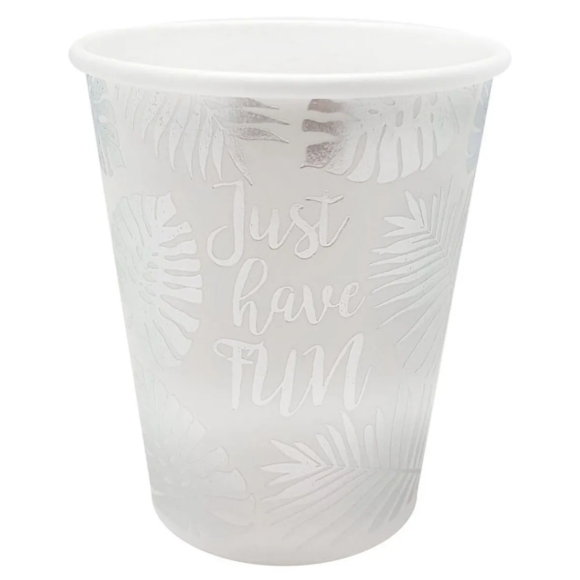 Gobelet jetable design feuilles grises x10-Gifi