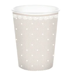 Gobelet jetable design napperon beige x10-Gifi New