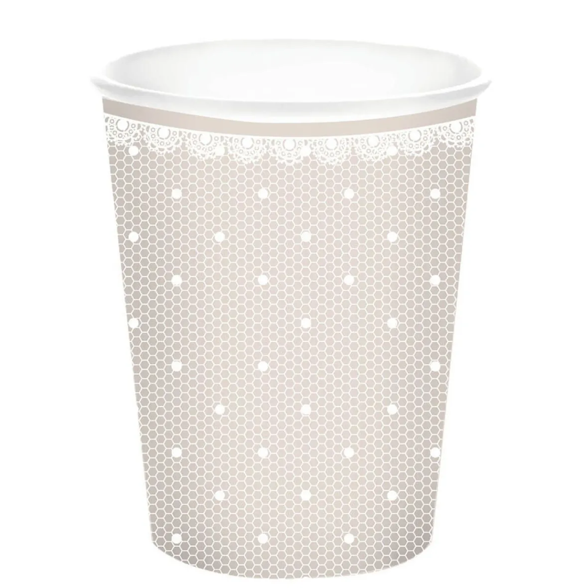 Gobelet jetable design napperon beige x10-Gifi New