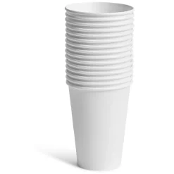 Gobelet jetable en carton uni blanc x50-Gifi Discount