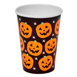 Gobelet jetable en carton Halloween motif citrouille x10-Gifi Outlet