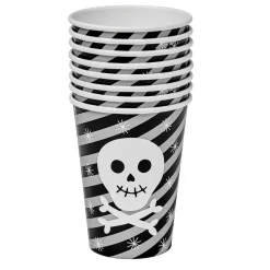 Gobelet jetable en carton Halloween motif tête de mort x10-Gifi