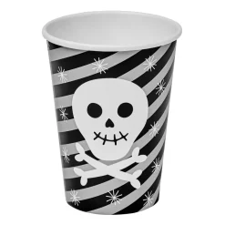 Gobelet jetable en carton Halloween motif tête de mort x10-Gifi