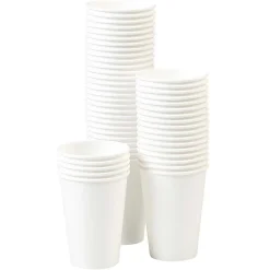 Gobelet jetable en carton uni blanc x50-Gifi Outlet
