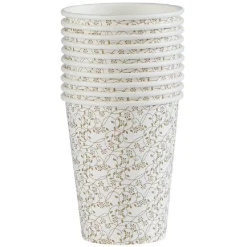 Gobelet jetable motif botanique or et blanc 25 cl x10-Gifi Hot