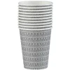 Gobelet jetable motif crochet croix gris et blanc 25 cl x10-Gifi Online