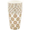 Gobelet jetable motif gros pois or et blanc 25 cl x10-Gifi