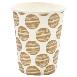 Gobelet jetable motif gros pois or et blanc 25 cl x10-Gifi