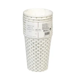 Gobelet jetable motif perle or et blanc 25 cl x10-Gifi New