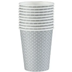 Gobelet jetable motif perle gris argent et blanc 25 cl x10-Gifi Online