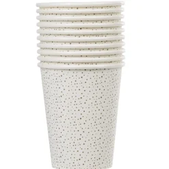 Gobelet jetable motif petit pois blanc et or 25 cl x10-Gifi Sale