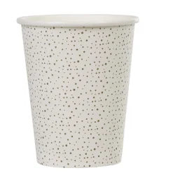 Gobelet jetable motif petit pois blanc et or 25 cl x10-Gifi Sale
