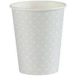 Gobelet jetable motif petit pois gris et blanc 25 cl x10-Gifi