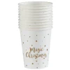Gobelet jetable Noël Magic Christmas blanc doré 25cl x10-Gifi