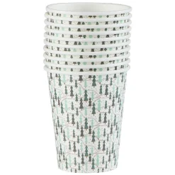 Gobelet jetable Noël motif sapin blanc et vert 25 cl x10-Gifi Outlet