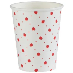 Gobelet jetable Noël motif pois flocon rouge blanc 25cl x10-Gifi Discount