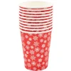 Gobelet jetable Noël motif flocon rouge et blanc 25 cl x10-Gifi Outlet