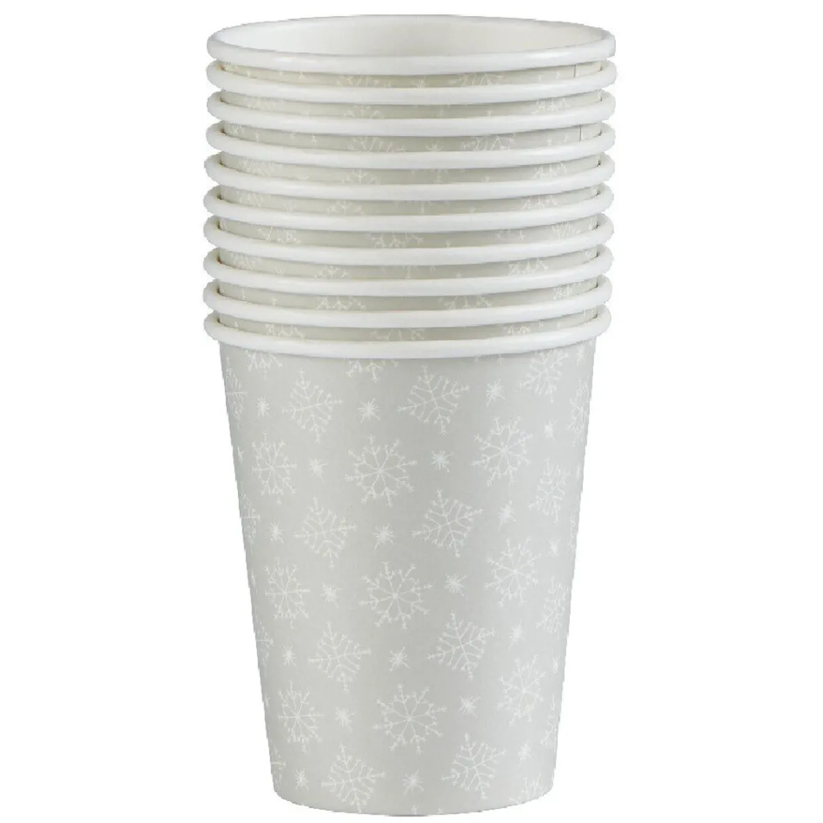 Gobelet jetable Noël motif flocon blanc et beige 25 cl x10-Gifi Sale