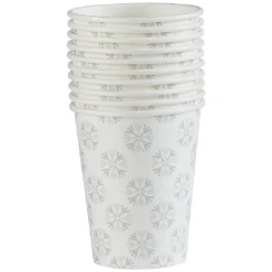 Gobelet jetable Noël motif flocon beige et gris 25 cl x10-Gifi Outlet