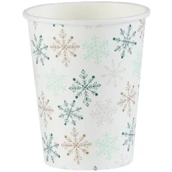 Gobelet jetable Noël motif flocon blanc et vert 25 cl x10-Gifi New