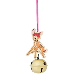 Grelot Disney Bambi orange et doré à suspendre bois Ø5xH11cm-Gifi New