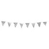 Guirlande à fanions rayée en papier noir, blanc et argent-Gifi Hot