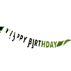 Guirlande anniversaire Happy Birthday dinosaure aluminium vert 2,5m-Gifi Clearance