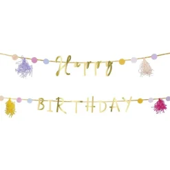 Guirlande anniversaire Happy Birthday aluminium thème fée licorne 2m-Gifi Hot