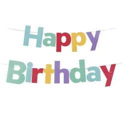 Guirlande anniversaire Happy Birthday multicolore 2,5m-Gifi Online
