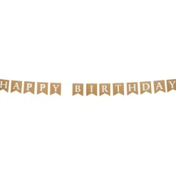 Guirlande anniversaire Happy Birthday papier kraft thème nature 2,5m-Gifi Best