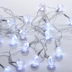 Guirlande boules lumineuses solaire blanc froid clignotant fixe 5,8 m-Gifi Best