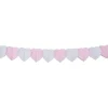 Guirlande coeur papier de soie rose et blanc 3m-Gifi Sale