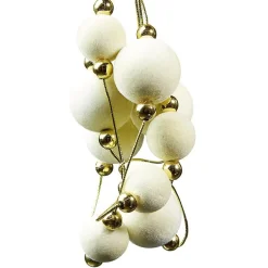 Guirlande de boules en mousse blanche et dorée L120 cm-Gifi Outlet