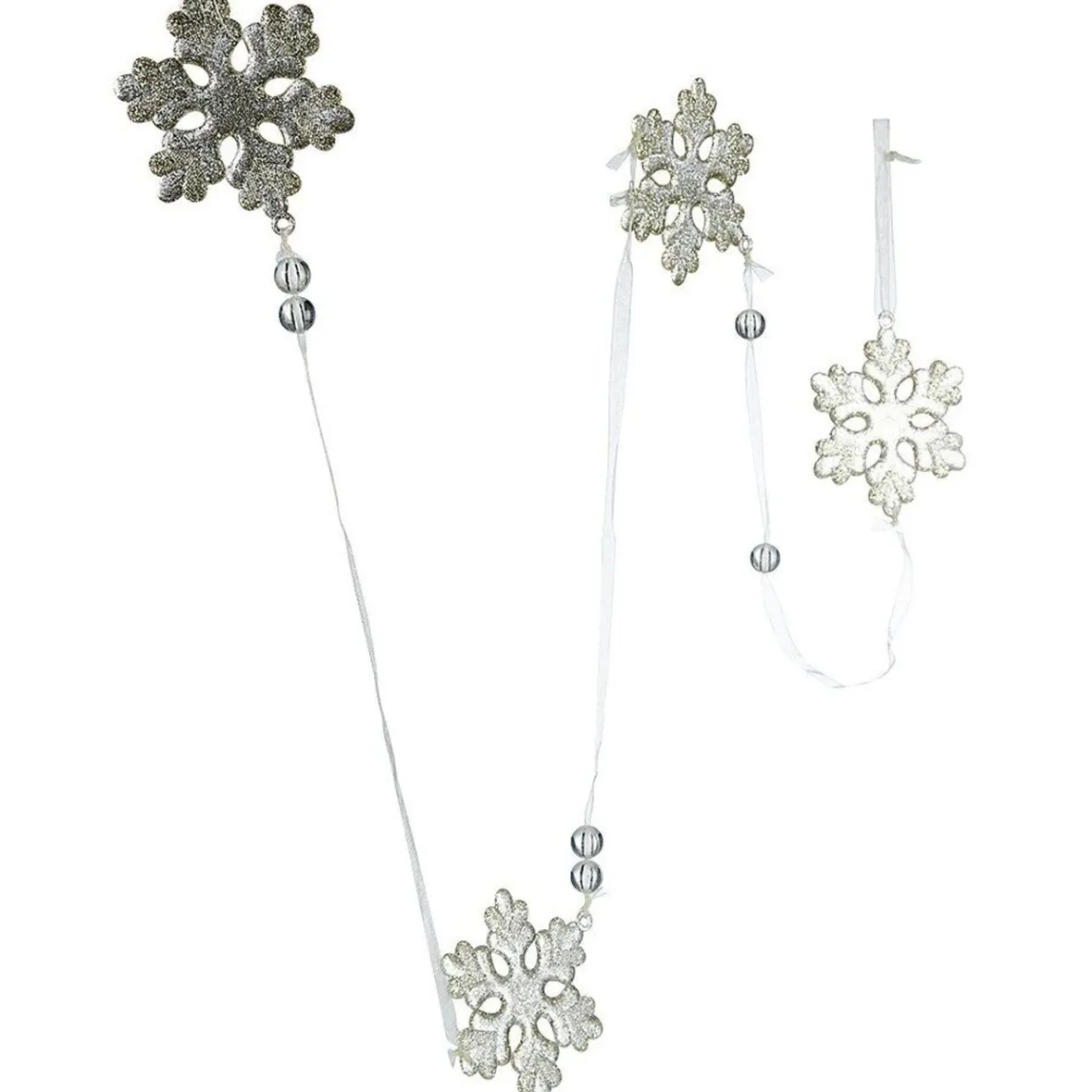 Guirlande de flocons en acrylique doré fil argenté-Gifi Sale