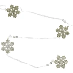 Guirlande de flocons en acrylique doré fil argenté-Gifi Sale