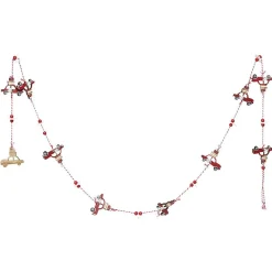 Guirlande de Noël avec voitures et flocons en bois 1,8 m-Gifi Outlet