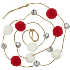 Guirlande de Noël pompons et clochettes-Gifi New