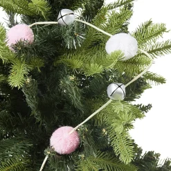 Guirlande de Noël pompons et clochettes 1m40-Gifi Discount